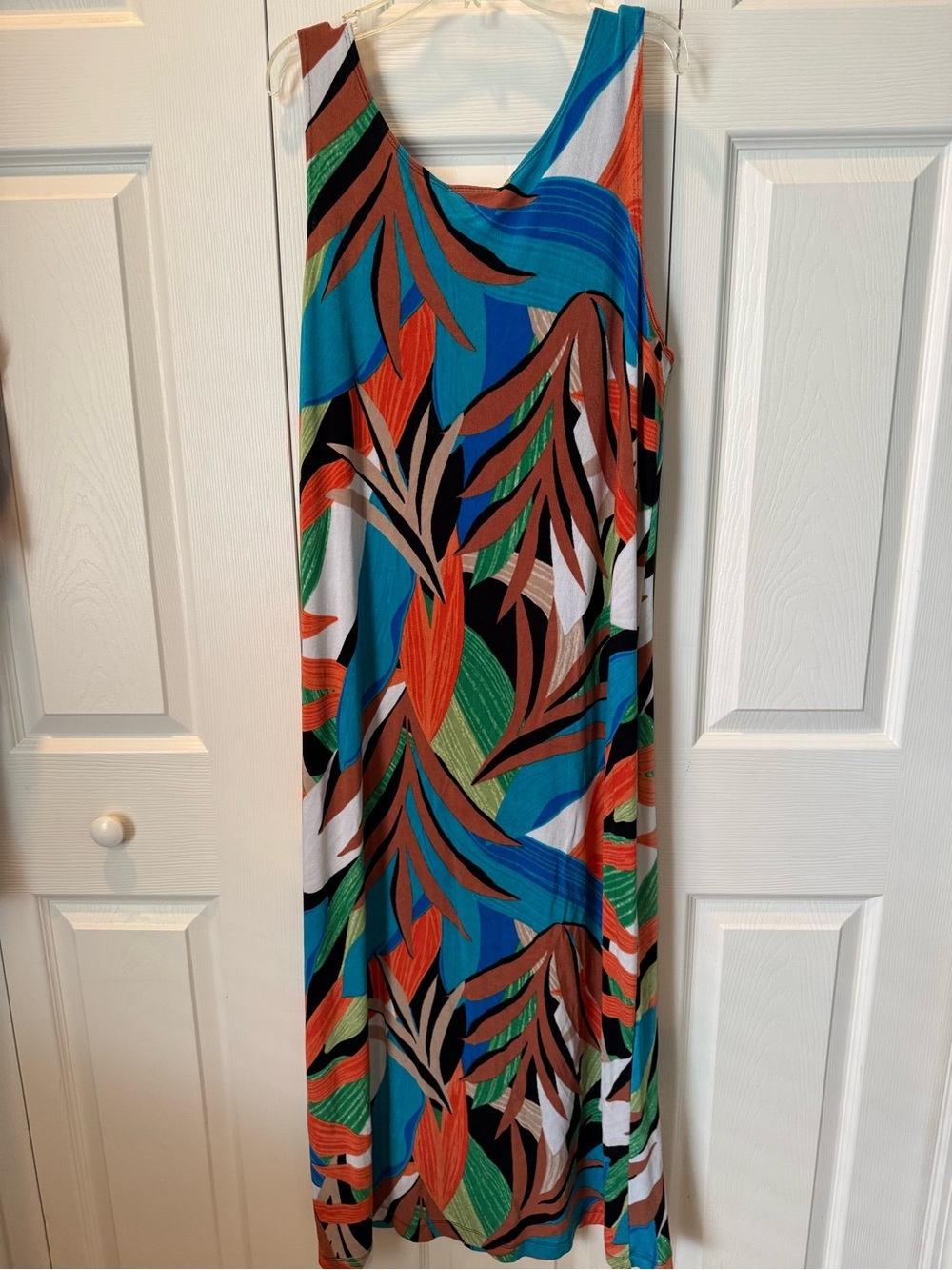 # Chico’s Travelers Colorful Tropical Print Sleeveless Maxi Dress (Sz 3 = XL) - Picture 5 of 8